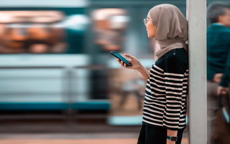 Woman using a mobile phone