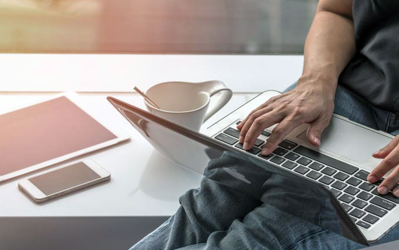 Man using laptop