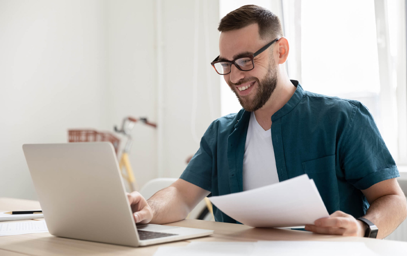 Man using a laptop