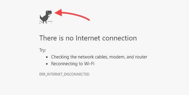 No Internet connection T-Rex game