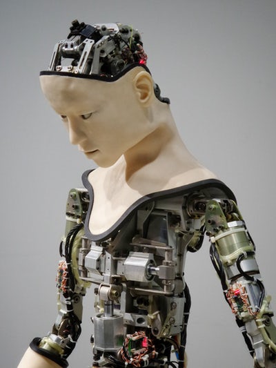 robot cyborg with internet in brain