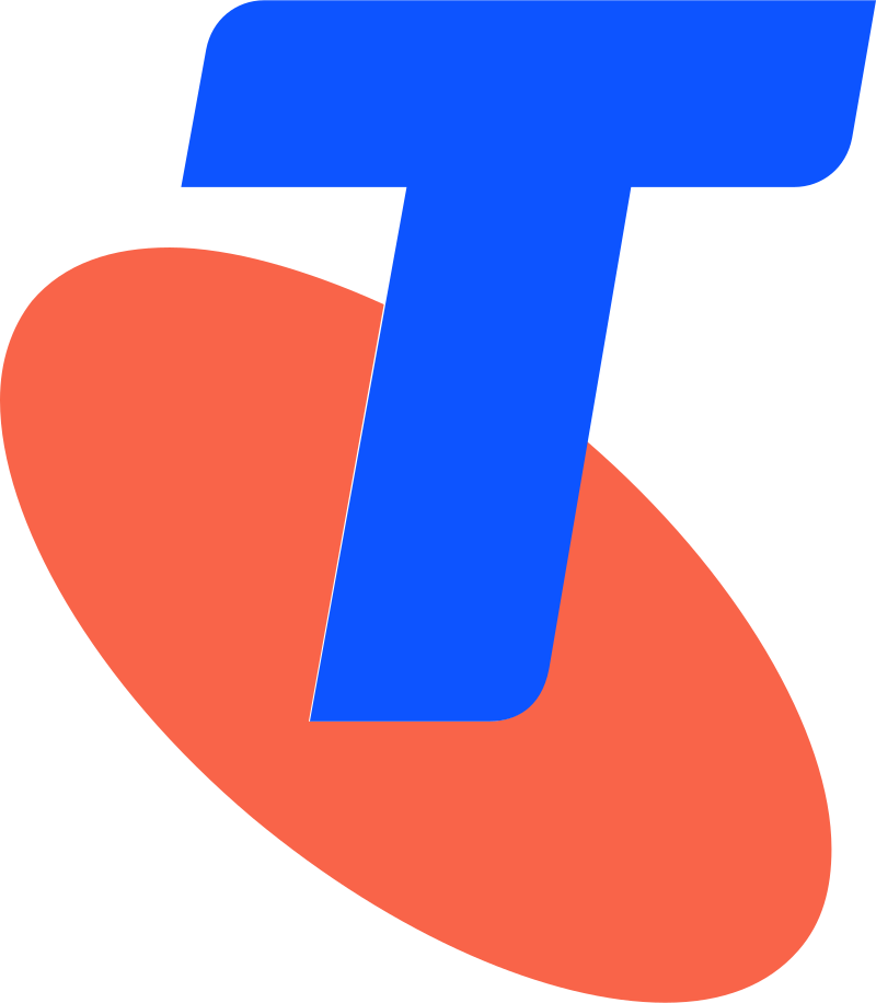 logo image for Telstra in red and blue